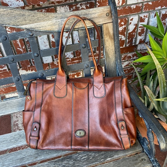 Fossil Other - Vintage Fossil leather laptop briefcase satchel